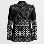 Black Taniko Kowhaiwhai Tukutuku Motif Blazer - Aussie Hoodie