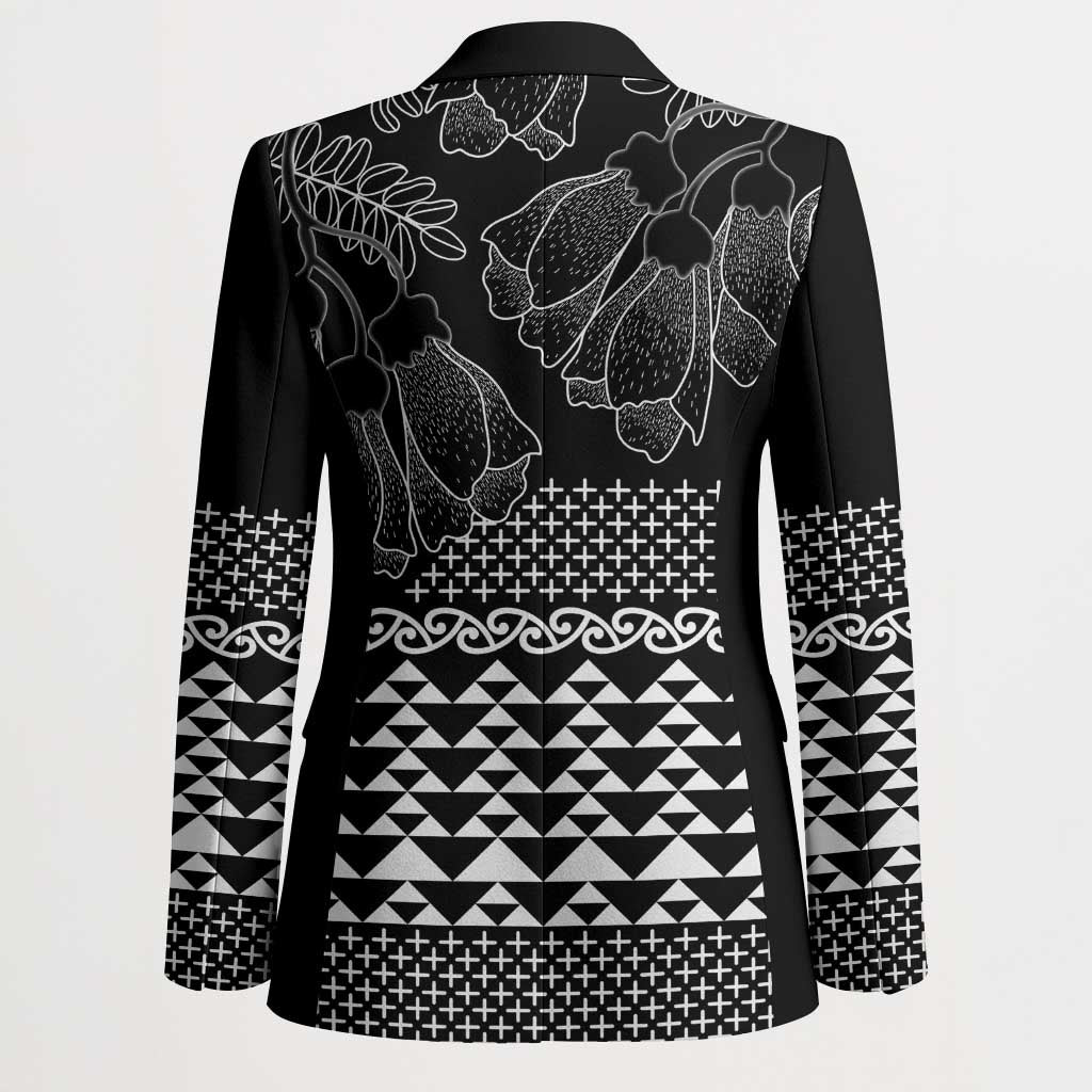Black Taniko Kowhaiwhai Tukutuku Motif Blazer - Aussie Hoodie