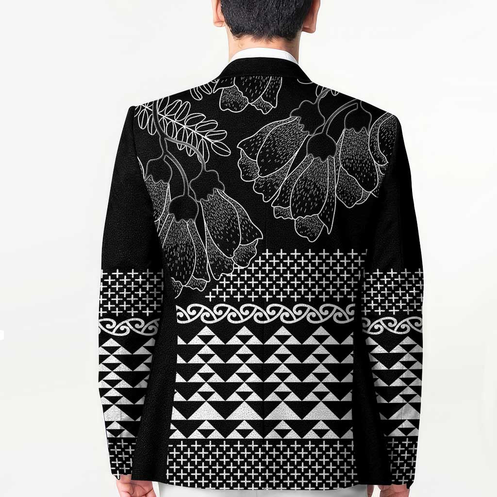 Black Taniko Kowhaiwhai Tukutuku Motif Blazer - Aussie Hoodie