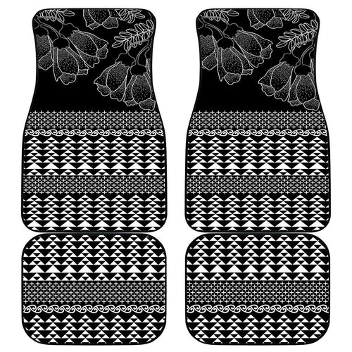 Black Taniko Kowhaiwhai Tukutuku Motif Car Mats