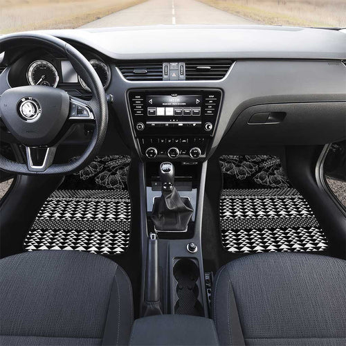 Black Taniko Kowhaiwhai Tukutuku Motif Car Mats