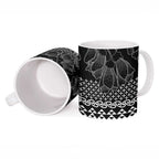 Black Taniko Kowhaiwhai Tukutuku Motif Ceramic Mug - Aussie Hoodie