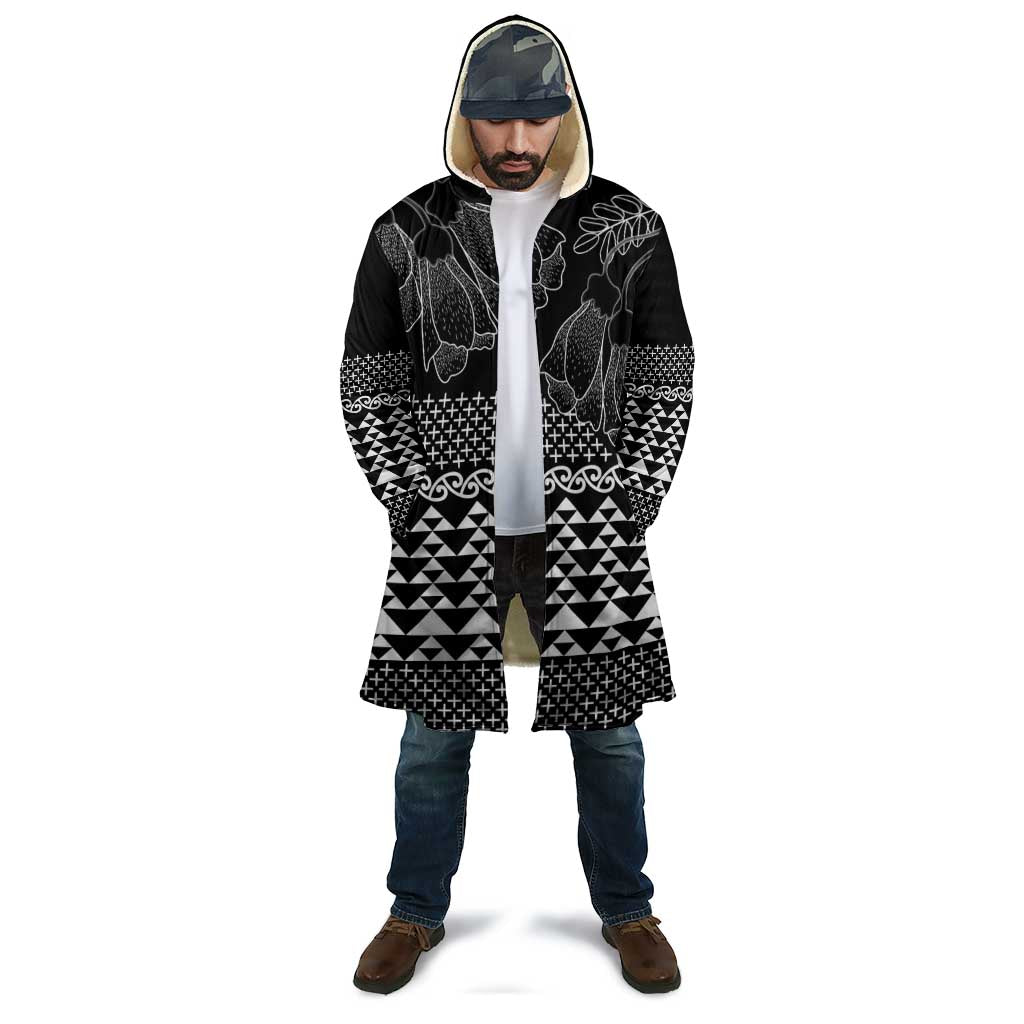 Black Taniko Kowhaiwhai Tukutuku Motif Cloak - Aussie Hoodie
