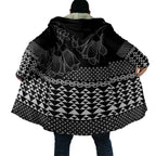 Black Taniko Kowhaiwhai Tukutuku Motif Cloak - Aussie Hoodie