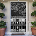 Black Taniko Kowhaiwhai Tukutuku Motif Door Cover - Aussie Hoodie
