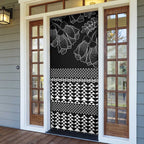 Black Taniko Kowhaiwhai Tukutuku Motif Door Cover - Aussie Hoodie