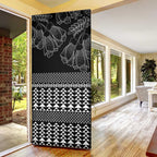 Black Taniko Kowhaiwhai Tukutuku Motif Door Cover - Aussie Hoodie