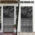 Black Taniko Kowhaiwhai Tukutuku Motif Door Cover - Aussie Hoodie