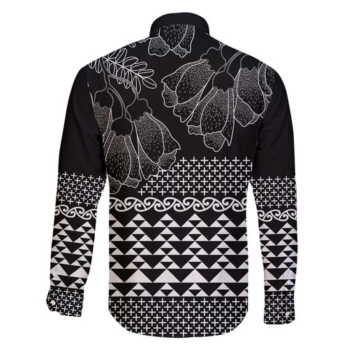 Black Taniko Kowhaiwhai Tukutuku Motif Family Matching Short Sleeve Bodycon Dress and Hawaiian Shirt