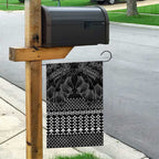 Black Taniko Kowhaiwhai Tukutuku Motif Garden Flag