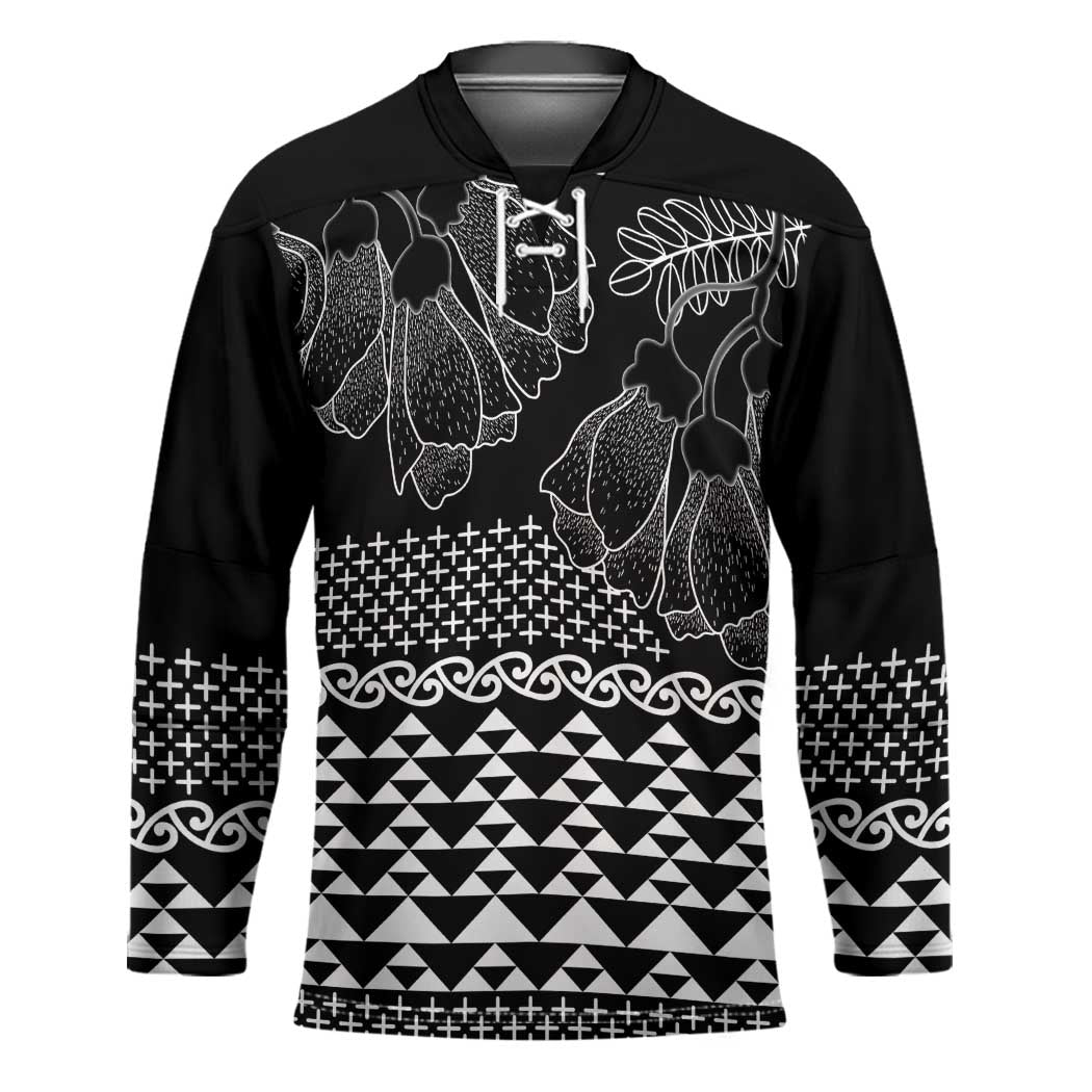 Black Taniko Kowhaiwhai Tukutuku Motif Hockey Jersey - Aussie Hoodie