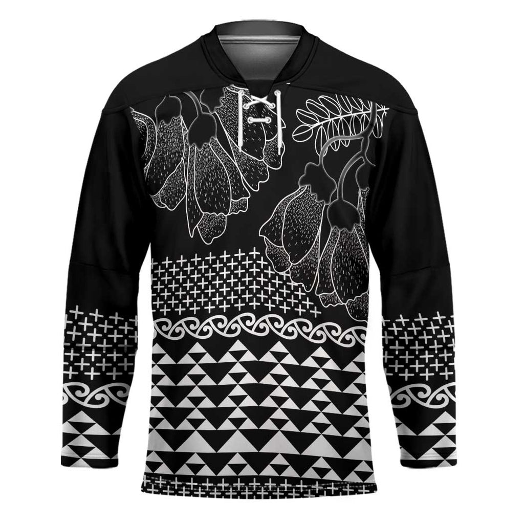 Black Taniko Kowhaiwhai Tukutuku Motif Hockey Jersey - Aussie Hoodie
