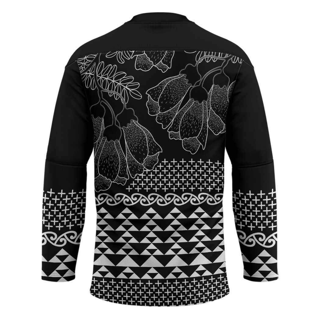 Black Taniko Kowhaiwhai Tukutuku Motif Hockey Jersey - Aussie Hoodie