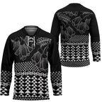 Black Taniko Kowhaiwhai Tukutuku Motif Hockey Jersey - Aussie Hoodie