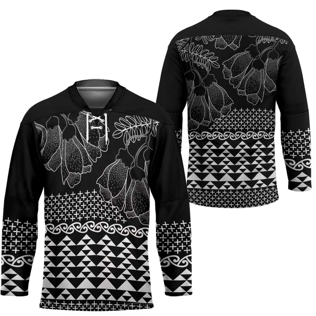 Black Taniko Kowhaiwhai Tukutuku Motif Hockey Jersey - Aussie Hoodie