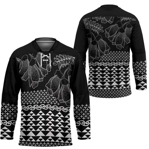 Black Taniko Kowhaiwhai Tukutuku Motif Hockey Jersey - Aussie Hoodie