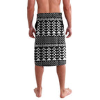 Black Taniko Kowhaiwhai Tukutuku Motif Lavalava