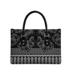 Black Taniko Kowhaiwhai Tukutuku Motif Leather Bag - Aussie Hoodie