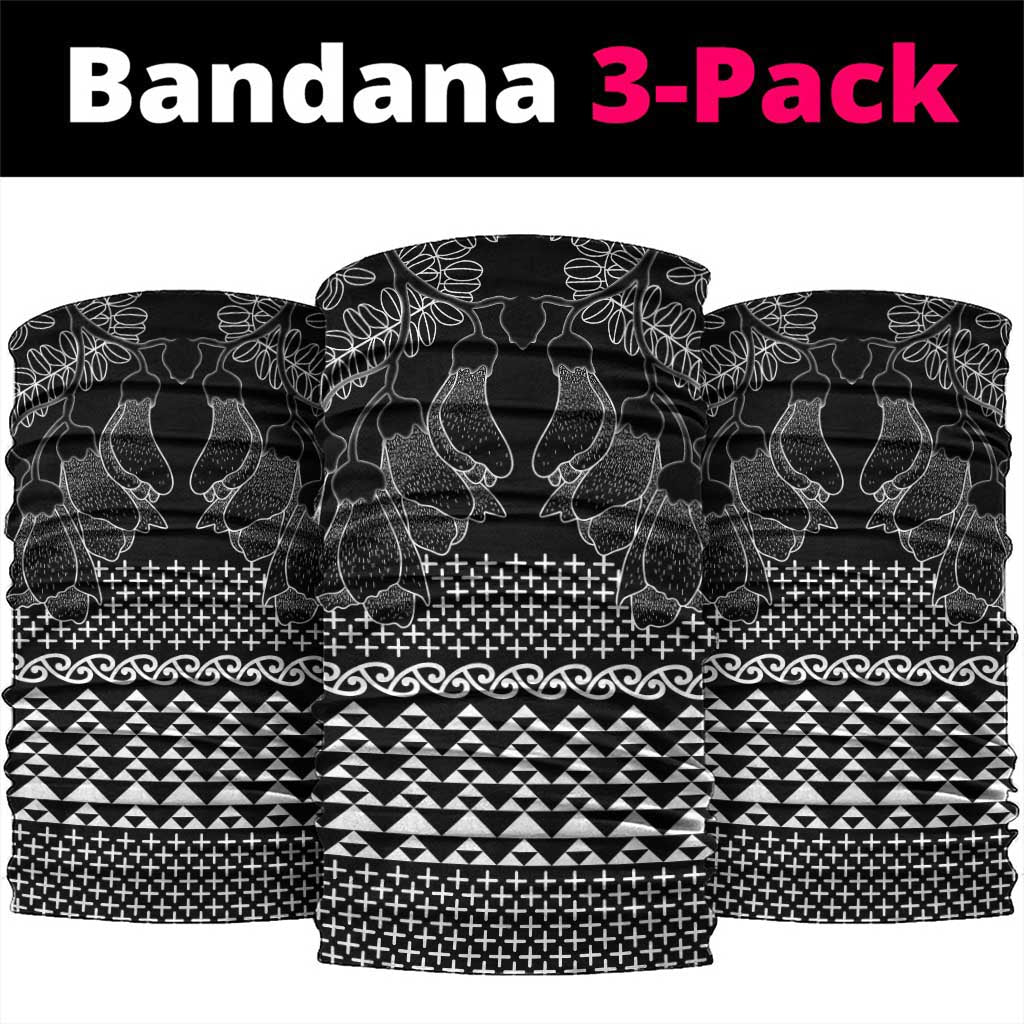 Black Taniko Kowhaiwhai Tukutuku Motif Neck Gaiter - Aussie Hoodie