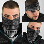 Black Taniko Kowhaiwhai Tukutuku Motif Neck Gaiter - Aussie Hoodie