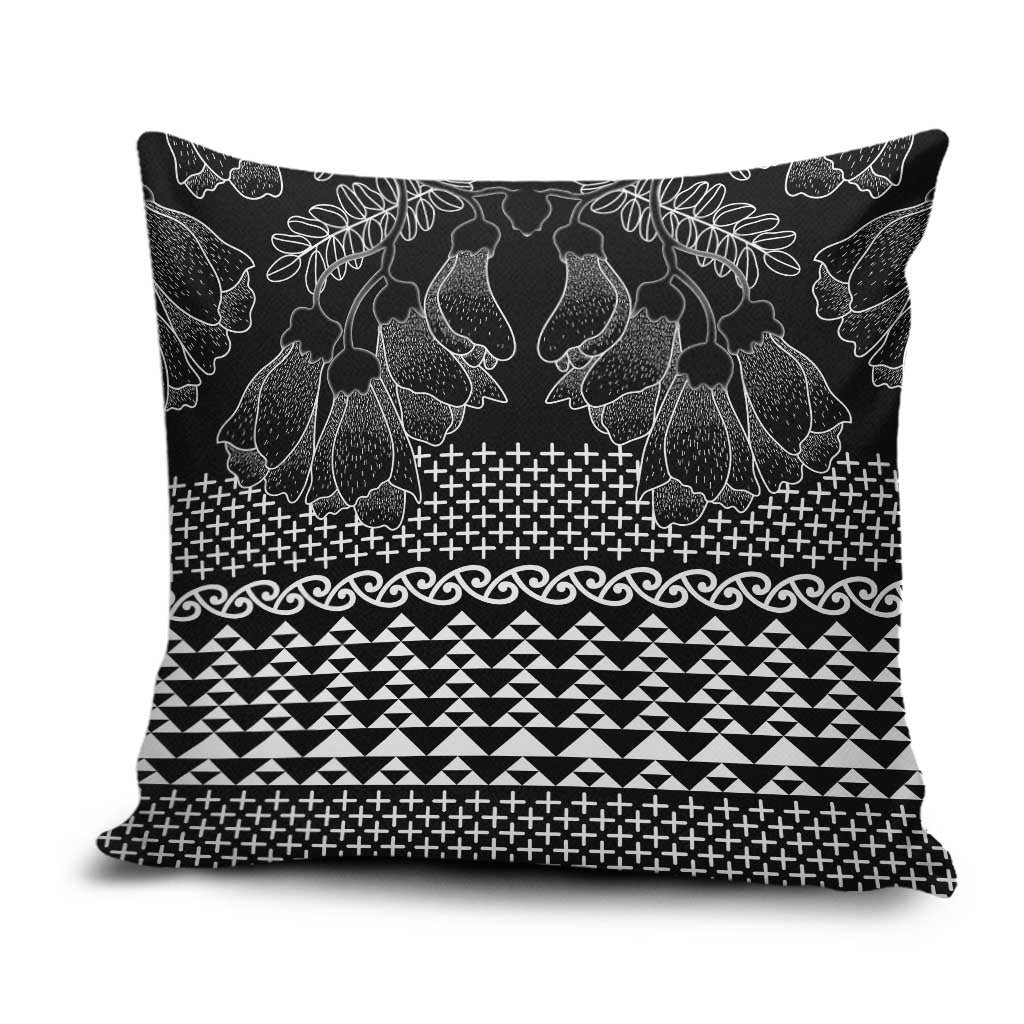 Black Taniko Kowhaiwhai Tukutuku Motif Pillow Cover - Aussie Hoodie