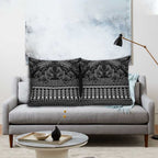 Black Taniko Kowhaiwhai Tukutuku Motif Pillow Cover - Aussie Hoodie