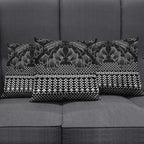 Black Taniko Kowhaiwhai Tukutuku Motif Pillow Cover - Aussie Hoodie