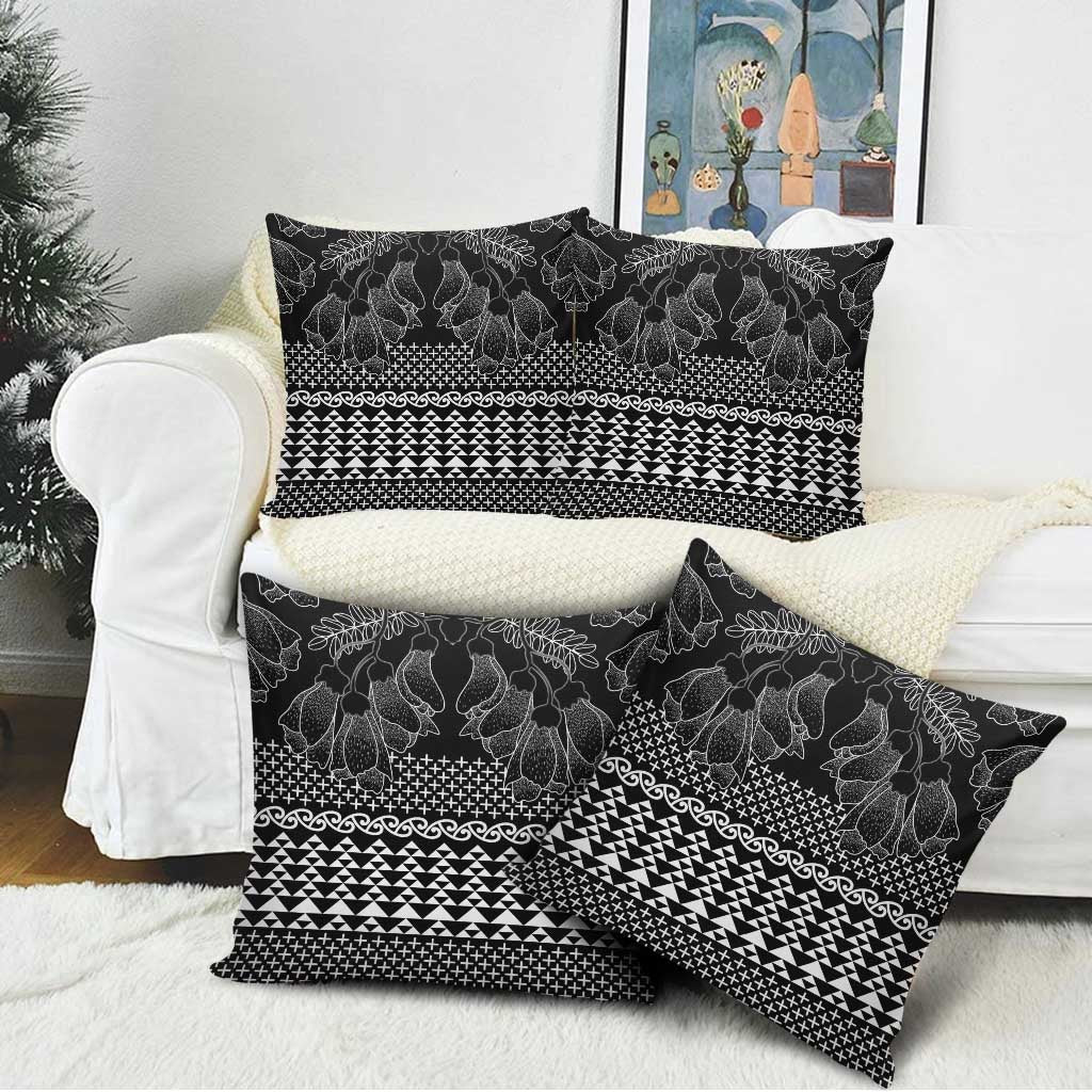 Black Taniko Kowhaiwhai Tukutuku Motif Pillow Cover - Aussie Hoodie