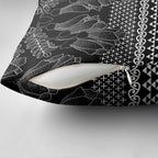 Black Taniko Kowhaiwhai Tukutuku Motif Pillow Cover - Aussie Hoodie