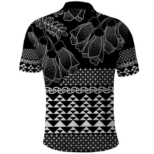 Black Taniko Kowhaiwhai Tukutuku Motif Polo Shirt