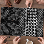 Black Taniko Kowhaiwhai Tukutuku Motif Puzzle - Aussie Hoodie