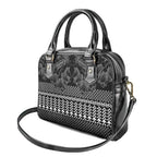 Black Taniko Kowhaiwhai Tukutuku Motif Shoulder Handbag