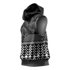 Black Taniko Kowhaiwhai Tukutuku Motif Sleeveless Hoodie - Aussie Hoodie