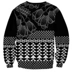 Black Taniko Kowhaiwhai Tukutuku Motif Sweatshirt