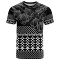 Black Taniko Kowhaiwhai Tukutuku Motif T Shirt