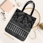 Black Taniko Kowhaiwhai Tukutuku Motif Tote Bag - Aussie Hoodie