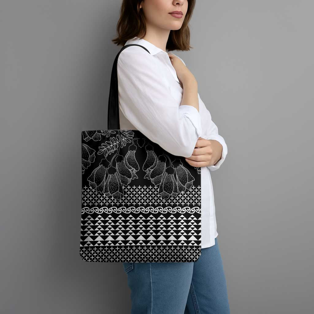 Black Taniko Kowhaiwhai Tukutuku Motif Tote Bag - Aussie Hoodie