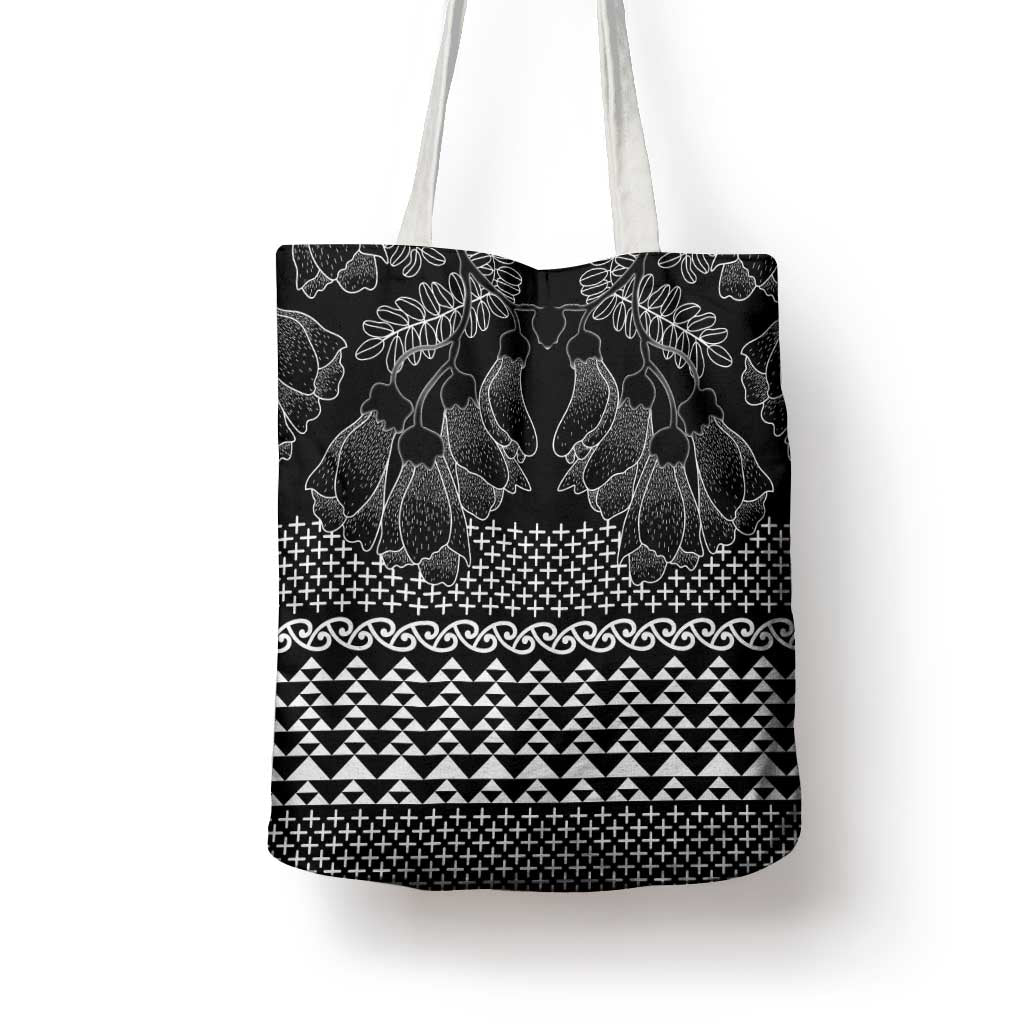 Black Taniko Kowhaiwhai Tukutuku Motif Tote Bag - Aussie Hoodie