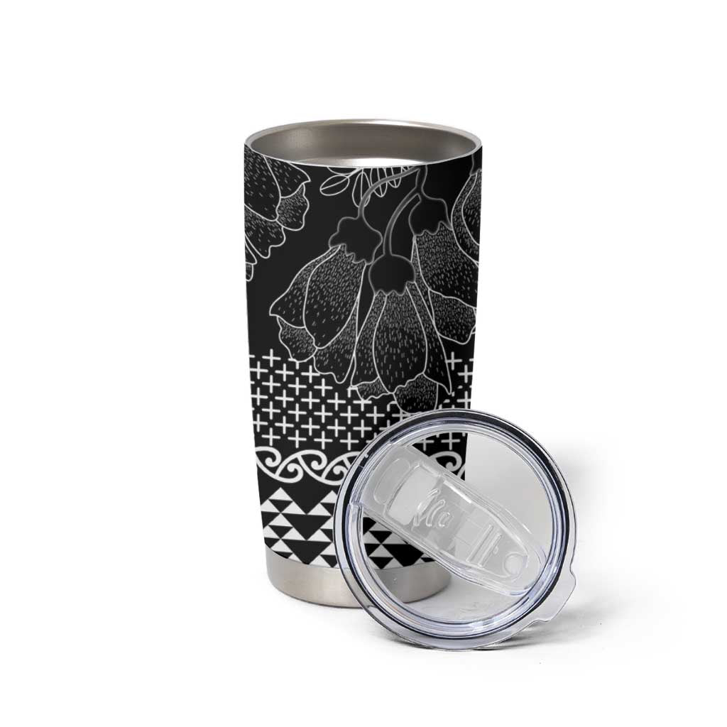 Black Taniko Kowhaiwhai Tukutuku Motif Tumbler Cup