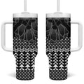 Black Taniko Kowhaiwhai Tukutuku Motif Tumbler With Handle