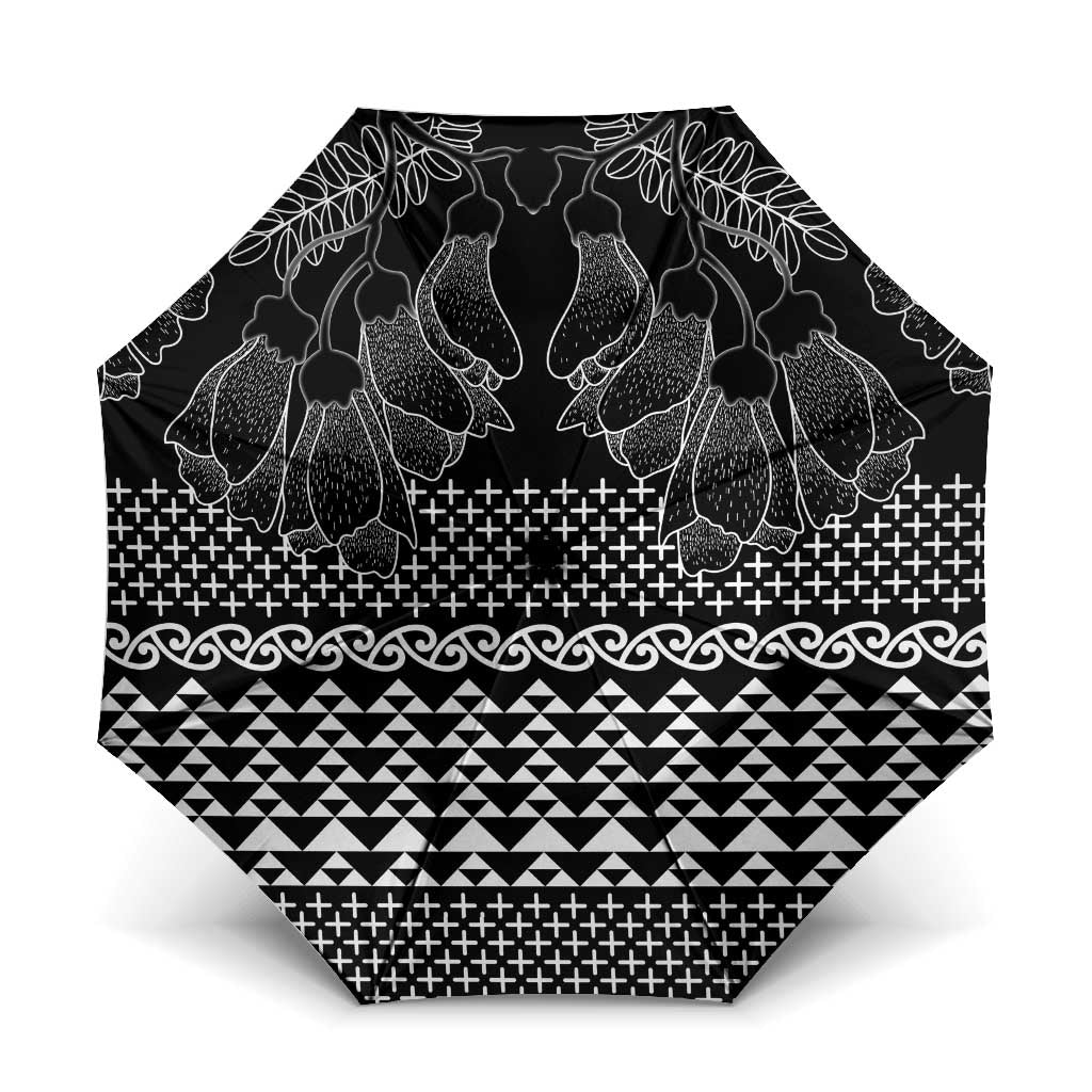 Black Taniko Kowhaiwhai Tukutuku Motif Umbrella - Aussie Hoodie