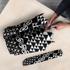 Black Taniko Kowhaiwhai Tukutuku Motif Umbrella - Aussie Hoodie