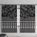 Black Taniko Kowhaiwhai Tukutuku Motif Window Curtain