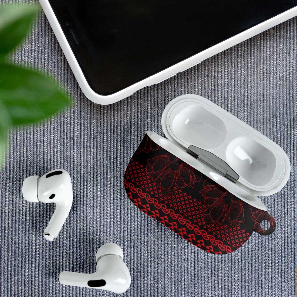 Red Taniko Kowhaiwhai Tukutuku Motif AirPods Case - Aussie Hoodie