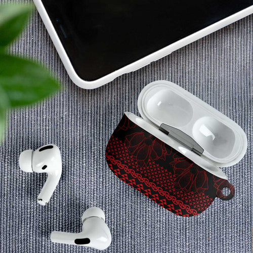 Red Taniko Kowhaiwhai Tukutuku Motif AirPods Case - Aussie Hoodie