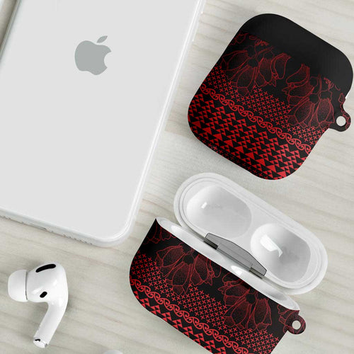 Red Taniko Kowhaiwhai Tukutuku Motif AirPods Case - Aussie Hoodie