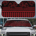 Red Taniko Kowhaiwhai Tukutuku Motif Auto Sun Shade - Aussie Hoodie