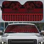 Red Taniko Kowhaiwhai Tukutuku Motif Auto Sun Shade - Aussie Hoodie