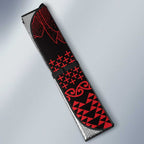 Red Taniko Kowhaiwhai Tukutuku Motif Auto Sun Shade - Aussie Hoodie