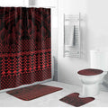 Red Taniko Kowhaiwhai Tukutuku Motif Bathroom Set - Aussie Hoodie